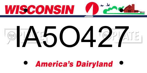 IA5O427 Wisconsin License Plate