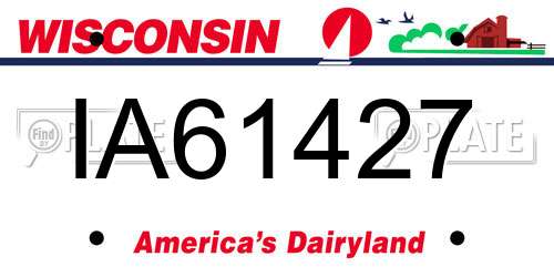 IA61427 Wisconsin License Plate