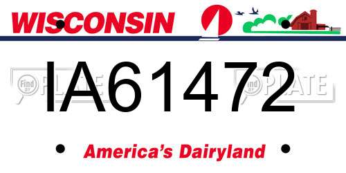 IA61472 Wisconsin License Plate