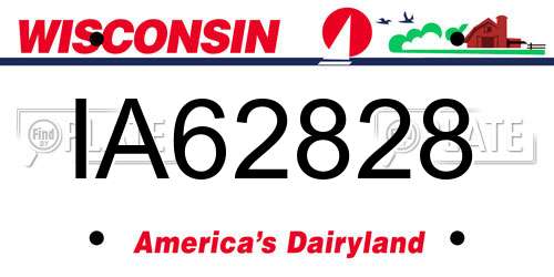 IA62828 Wisconsin License Plate