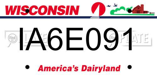 IA6E091 Wisconsin License Plate