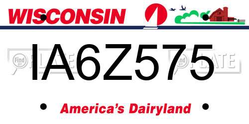 IA6Z575 Wisconsin License Plate