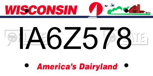 IA6Z578 Wisconsin License Plate