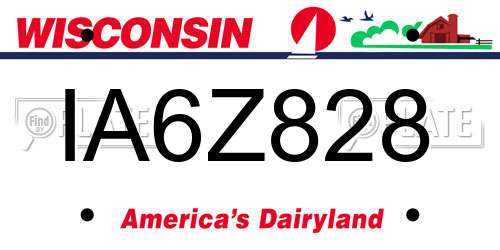 IA6Z828 Wisconsin License Plate