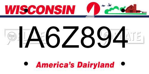 IA6Z894 Wisconsin License Plate