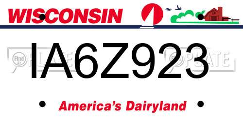IA6Z923 Wisconsin License Plate