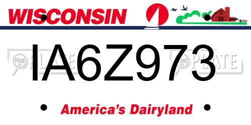 IA6Z973 Wisconsin License Plate