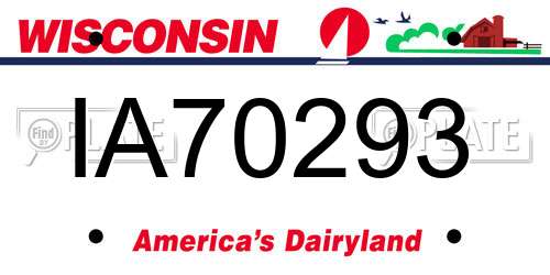 IA70293 Wisconsin License Plate
