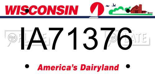 IA71376 Wisconsin License Plate