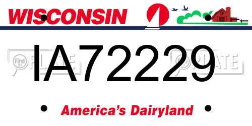 IA72229 Wisconsin License Plate