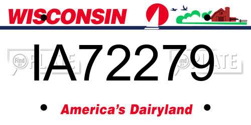 IA72279 Wisconsin License Plate