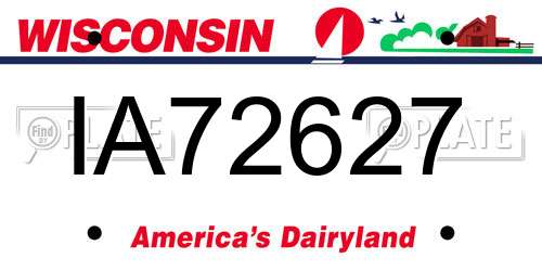IA72627 Wisconsin License Plate