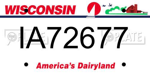 IA72677 Wisconsin License Plate