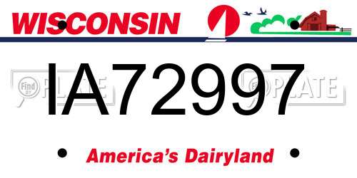 IA72997 Wisconsin License Plate
