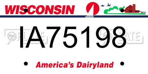 IA75198 Wisconsin License Plate