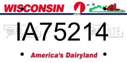 IA75214 Wisconsin License Plate