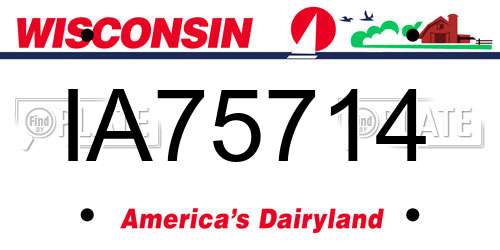 IA75714 Wisconsin License Plate