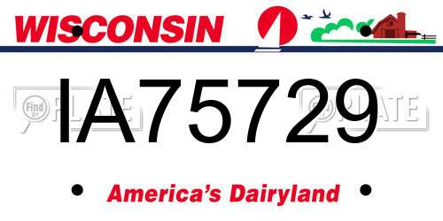 IA75729 Wisconsin License Plate
