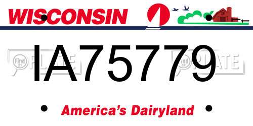 IA75779 Wisconsin License Plate