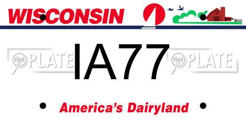 IA77 Wisconsin License Plate