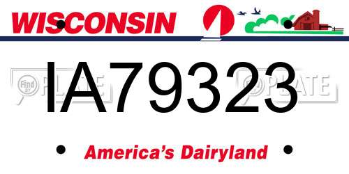 IA79323 Wisconsin License Plate