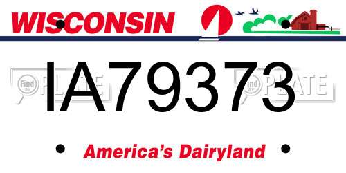 IA79373 Wisconsin License Plate