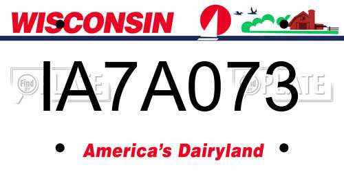 IA7A073 Wisconsin License Plate
