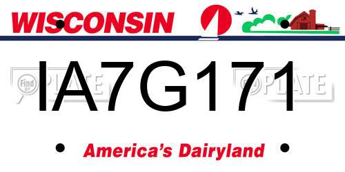 IA7G171 Wisconsin License Plate