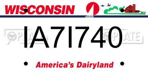 IA7I740 Wisconsin License Plate