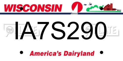 IA7S290 Wisconsin License Plate