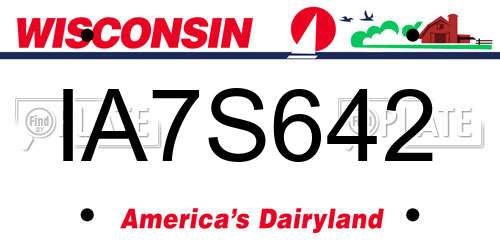 IA7S642 Wisconsin License Plate