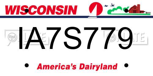 IA7S779 Wisconsin License Plate