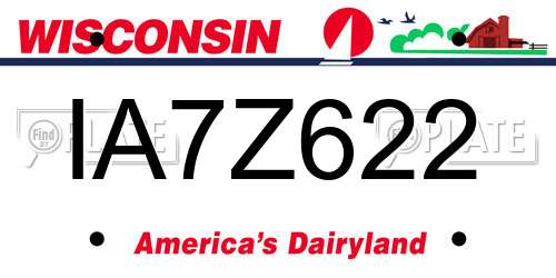 IA7Z622 Wisconsin License Plate