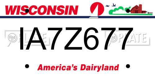 IA7Z677 Wisconsin License Plate