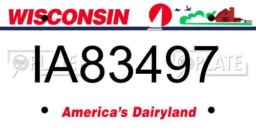 IA83497 Wisconsin License Plate