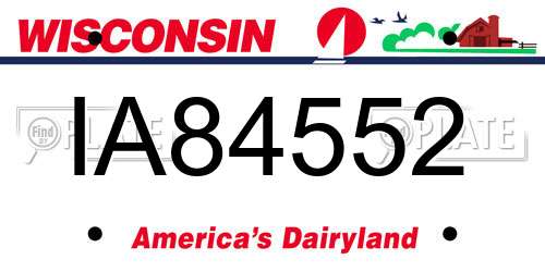 IA84552 Wisconsin License Plate