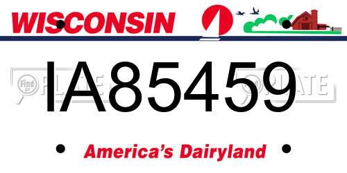 IA85459 Wisconsin License Plate