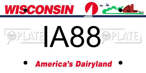 IA88 Wisconsin License Plate