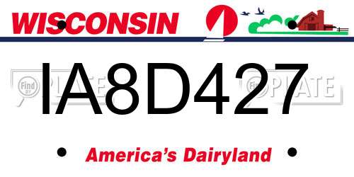 IA8D427 Wisconsin License Plate