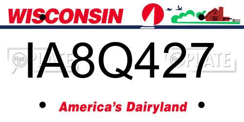 IA8Q427 Wisconsin License Plate