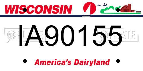 IA90155 Wisconsin License Plate