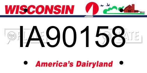 IA90158 Wisconsin License Plate