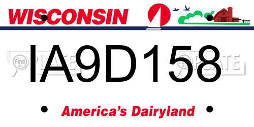 IA9D158 Wisconsin License Plate