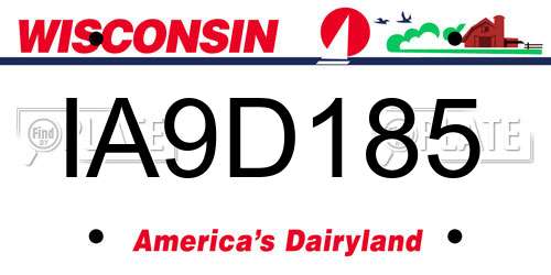 IA9D185 Wisconsin License Plate