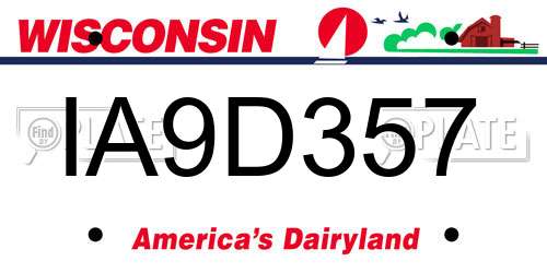 IA9D357 Wisconsin License Plate