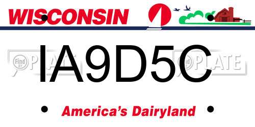 IA9D5C Wisconsin License Plate