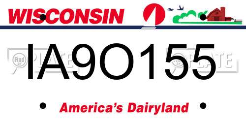 IA9O155 Wisconsin License Plate