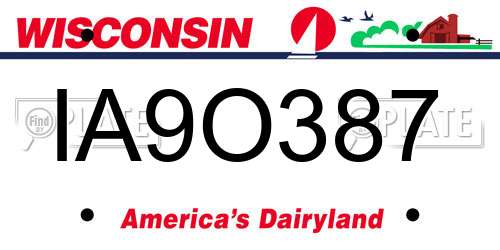 IA9O387 Wisconsin License Plate