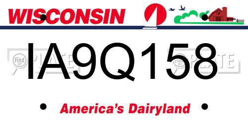 IA9Q158 Wisconsin License Plate