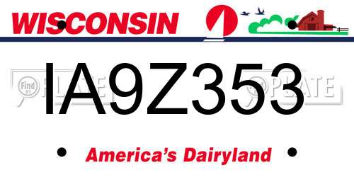 IA9Z353 Wisconsin License Plate